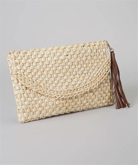 Straw Studios Natural Woven Straw Clutch Straw Clutch Clutch Wooden Bag