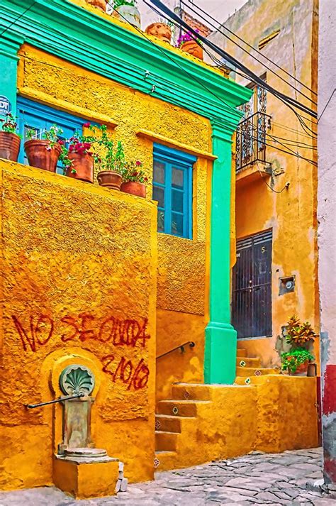Narrow Street In Guanajuato Mexico Paint 2 Photograph By Tatiana