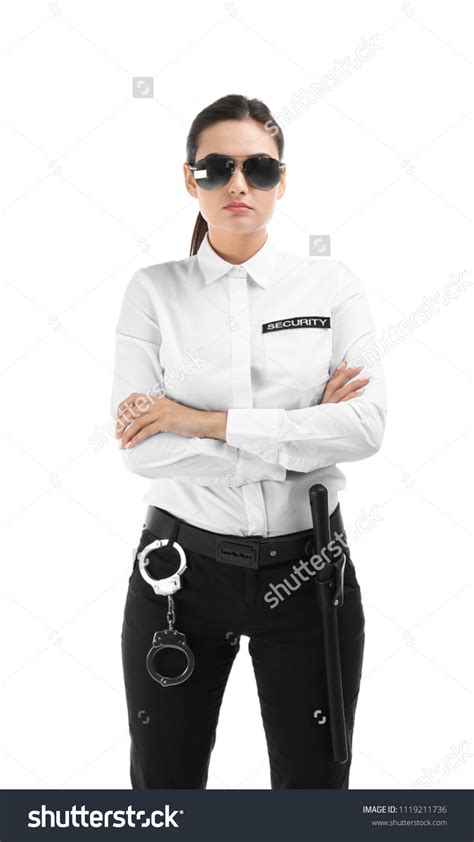 Female Security Guard Uniform On White Stock Photo 1119211736