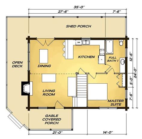 Floor Plan 1 Of The Justin Model From The Classic Series By Log Home