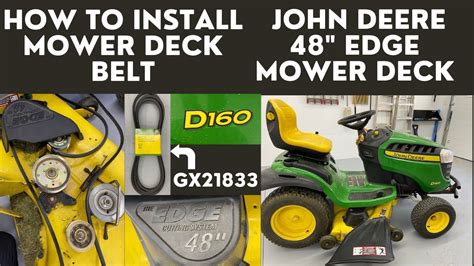 How To Install A Mower Deck Belt John Deere 48 Edge Mower Deck YouTube
