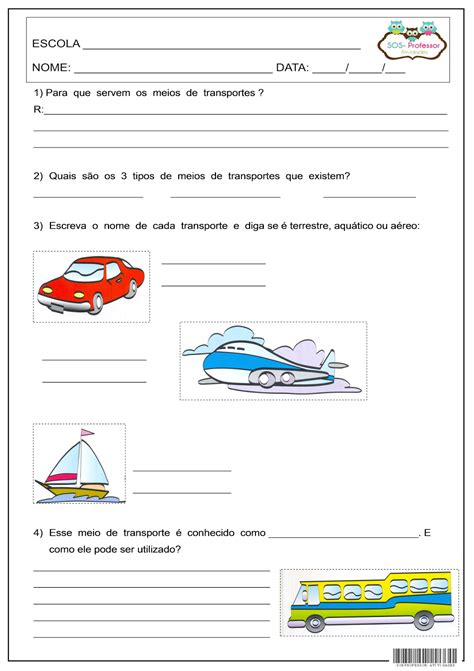 Atividades Ludicas Meios De Transporte