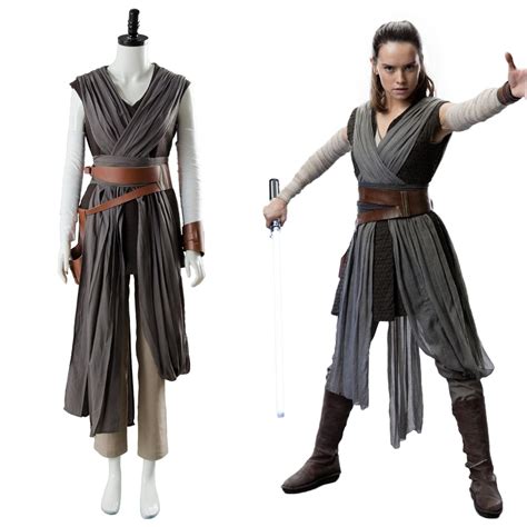 Rey Star Wars 8 The Last Jedi Outfit Ver2 Cosplay Costume