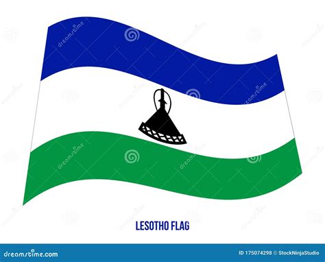 Lesotho Flag Waving Vector Illustration On White Background Lesotho