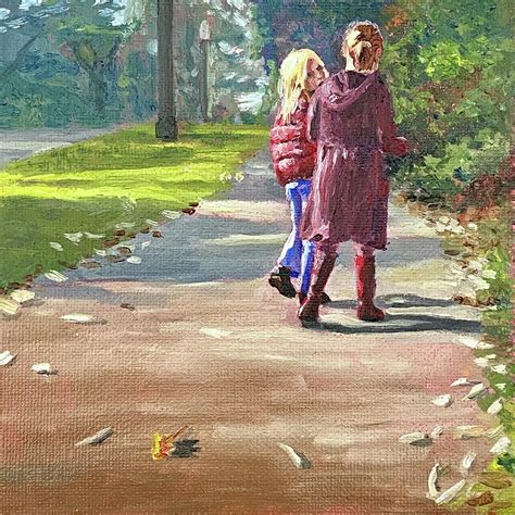 Girls In Autumn Park Painting By Masha Batkova Fine Art America