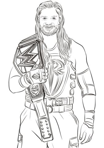 Explore our vast collection of coloring pages. Roman Reigns coloring page | Free Printable Coloring Pages