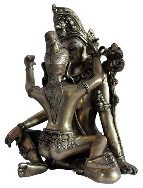 Statue Shivashakti Couple Tantrique Bronze N174 Shankara