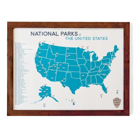National Parks 18x24 Map And Checklist