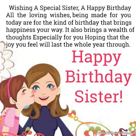 Happy Birthday Wishes For Sister With Name And Photo