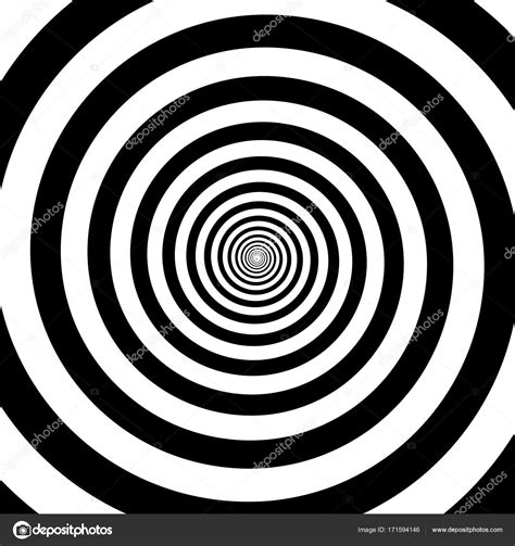 hypnotic circles abstract white black optical illusion vector spiral swirl pattern background