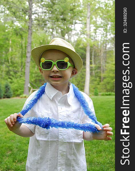1 Boy Plastic Glasses Lei Free Stock Photos Stockfreeimages