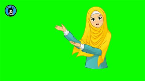 Green Screen Animasi Kartun Muslimah Animasi Berhijab Youtube