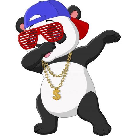 Premium Vector Cool Panda Dabbing Dance Wearing Sunglasses Hat And
