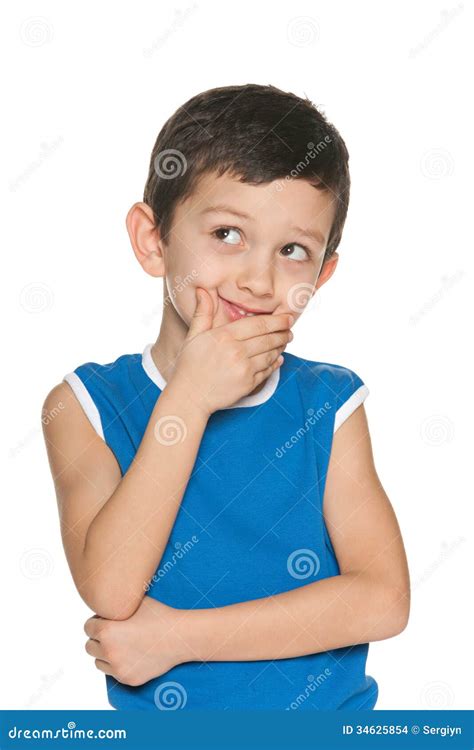 Delighted Little Boy Stock Photo Image Of Cheerful Alone 34625854