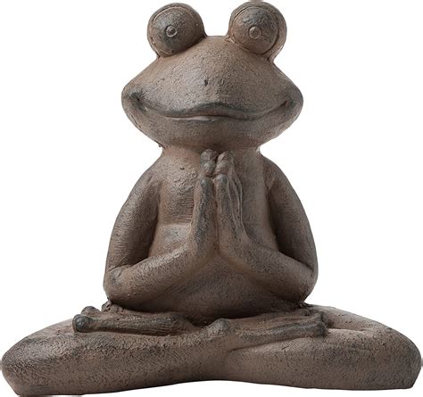 Glitzhome Jk85244 Meditating Yoga Frog Garden Statue