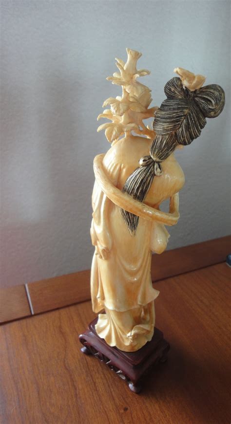 Antique Chinese Carved Ivory Beauty With Flowers Collectors Weekly