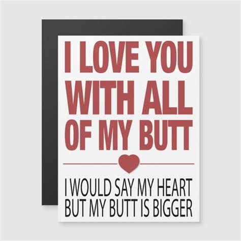 my butt funny valentines typography magnetic invitation zazzle