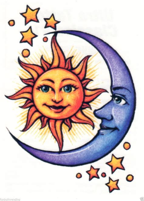 Sun Moon Stars Astrological Ultra Classic Temporary Tattoo Made In Usa