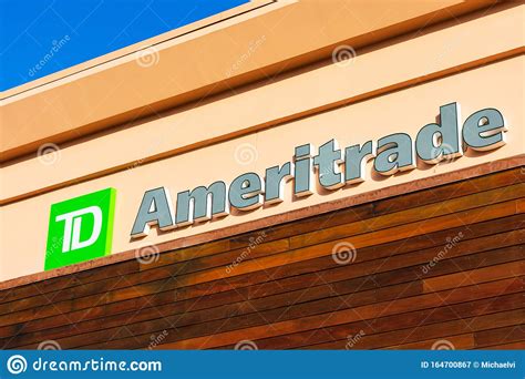 Market volatility, volume and system availability may delay account access and trade executions. TD Ameritrade Sign And Logo Editorial Photography - Image ...