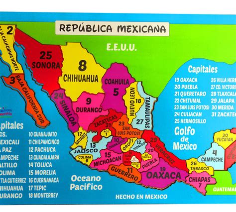 Encantador El Mapa De La Republica Mexicana Con Nombres Y Colores Hot Sex Picture