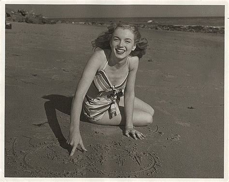 Sold Price Marilyn Monroe 4 Early Photographs In Striped Bikini By