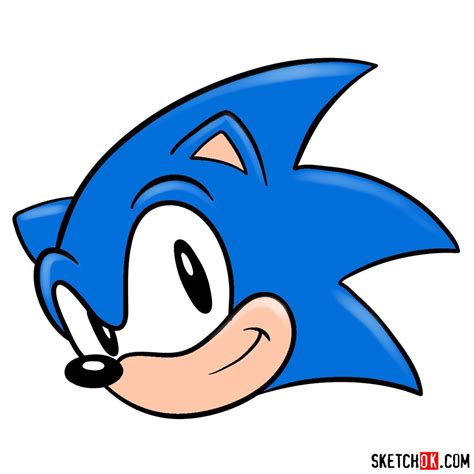 How To Draw Sonic The Hedgehogs Face Sketchok Step By Step Drawing