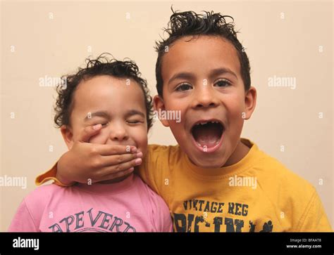 Mixed Race Brothers Stock Photo Alamy