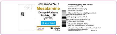 Dailymed Mesalamine Tablet Delayed Release