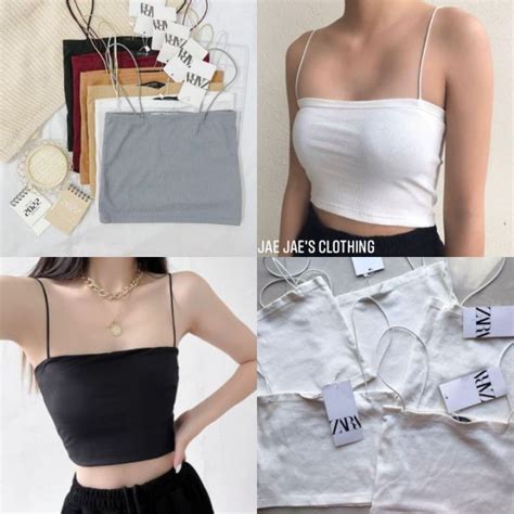 Zara String Strappy Bandeau Knitted Crop Top Lazada Ph