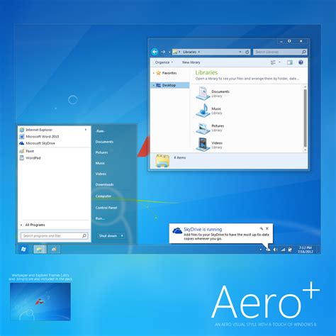 Aero Blue Theme For Windows 7 Theme Image
