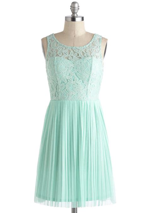 Short Mint Bridesmaid Dress With Lace Illusion Neckline