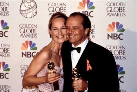 Helen Hunt Jack Nicholson With Their Golden Globe Awards For As Good As It Gets 1998 Celebrity