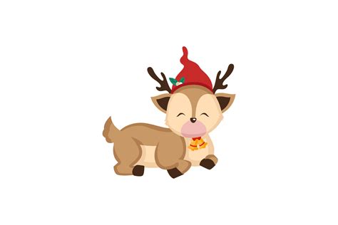 Sleepy Deer Is So Cute Christmas Hat Red Graphic By Bestinputstudio