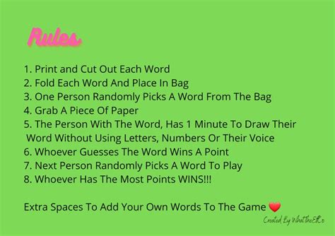 Sex Word Pictionary Printable Instant Download Pdf Etsy