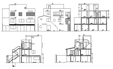 Elevation Drawing Of A House With Detail Dimension In Dwg File Country House Plan Modern House