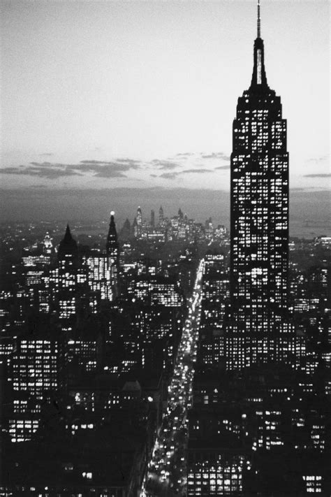 Empire State Building At Night Nyc In 1953