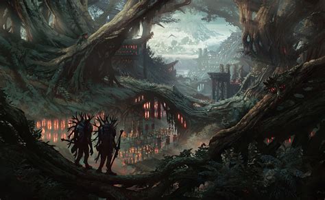 Root Witches Forest Fantasy Environment Concept By Damiankrzywonos On