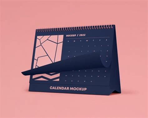 Premium Psd Horizontal Desk Calendar Mockup Calendário Calendário