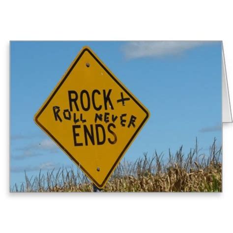 Rock And Roll Never Ends Fun Street Sign Graffiti Card Zazzle Funny