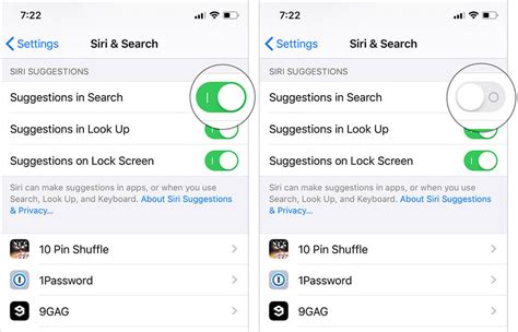 Tap the toggle switch to disable siri. How to Disable Siri Suggestions in Spotlight Search on ...