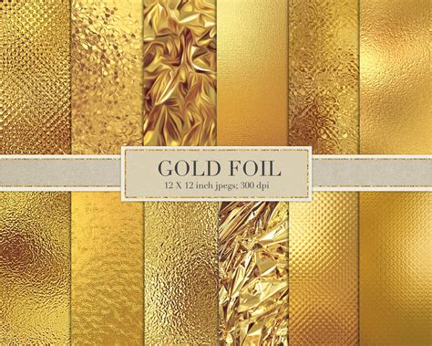 Gold Foil Paper Set With Different Textures