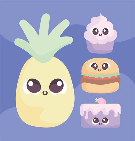 Sweet Kawaii Food 10422407 Vector Art At Vecteezy