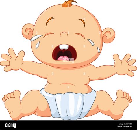 Newborn Baby Boy Crying On Stock Vector Images Alamy