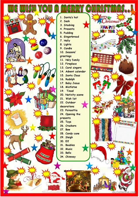 Christmas Vocabulary English Esl Worksheets Pdf And Doc