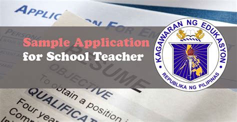 sample application letter resume cv  teachers deped