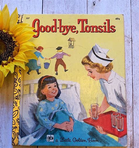 Vintage 1976 Goodbye Tonsils Little Golden Book Etsy Little Golden
