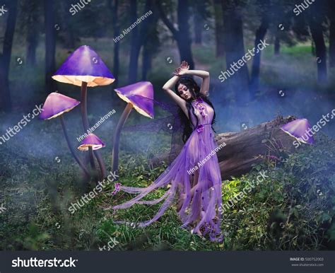 Young Girl Luxurious Purple Dress Princess Stock Photo 500752003
