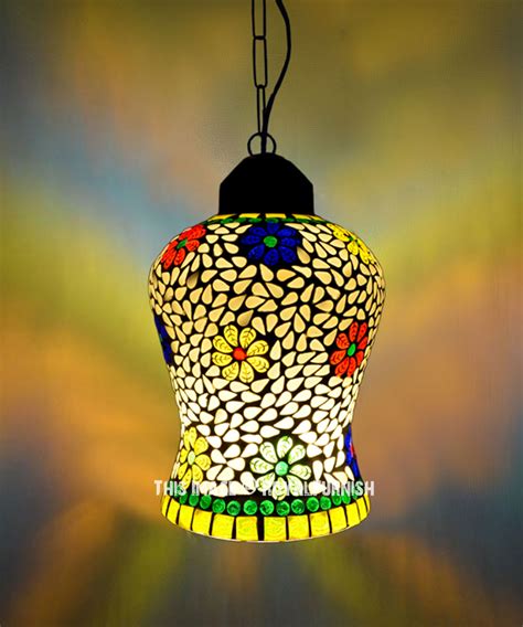 Turkish Mosaic Hanging Pendant Ottoman Lantern Royalfurnish Com