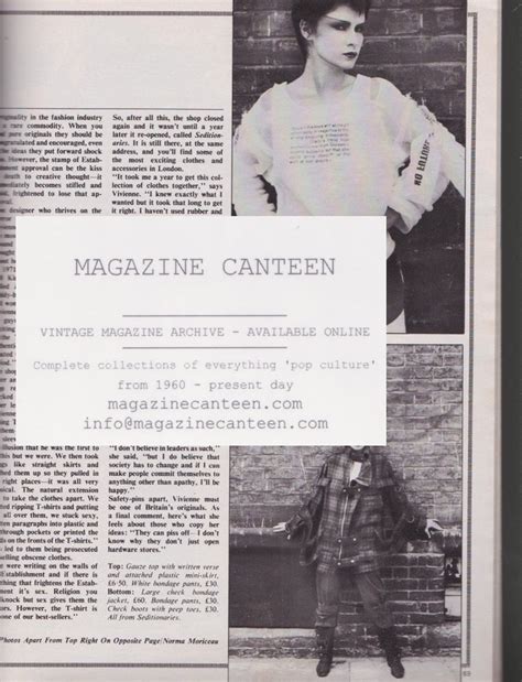 19 magazine punk vivienne westwood debbie juvenile wilson magazine canteen