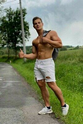 Shirtless Male Muscular Beefcake Athletic Dude Gladiator Costume Photo X C Picclick Uk